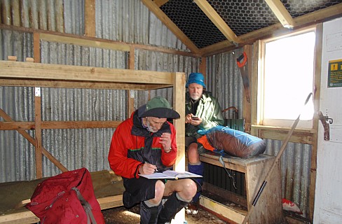 Brian and Simon at Camerons Hut
Photographer;&nbsp;Alan
2022-08-02&nbsp;11.19.57;&nbsp;Metadata time: '2022 Aug 02 11:19'
Original size:&nbsp;4,608 x 3,024; 4,173 kB;&nbsp;cr
Filename: 2022-08-02 11.19.57 DSC02885 Alan - Brian and Simon at Camerons Hut_cr.jpg