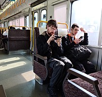 Ōsaka markets, visit to Nara
Kevin and Adrian on the train to Nara
Photo: Simon
2024-03-14 14.25.04; '2024 Mar 14 14:25'
Original size: 7,305 x 6,936; 9,249 kB; cr
2024-03-14 14.25.04 S20+ Simon - Kevin and Adrian on the train to Nara_cr.jpg