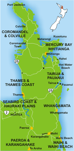Coromandel Peninsula Map