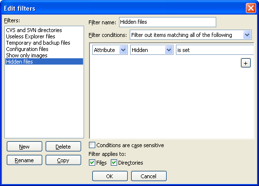 Creating a Filezilla filter