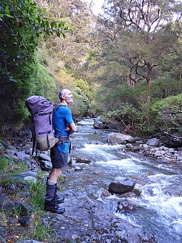 Brian in Big Hill Stream at end of sidle track
Photographer;&nbsp;Simon
2016-10-29&nbsp;08.26.21;&nbsp;Metadata time: '2016 Oct 29 08:26'
Original size:&nbsp;3,456 x 4,608; 5,295 kB
Filename: 2016-10-29 08.26.21 P1010034 Simon - Brian in Big Hill Stream at end of sidle track.jpeg