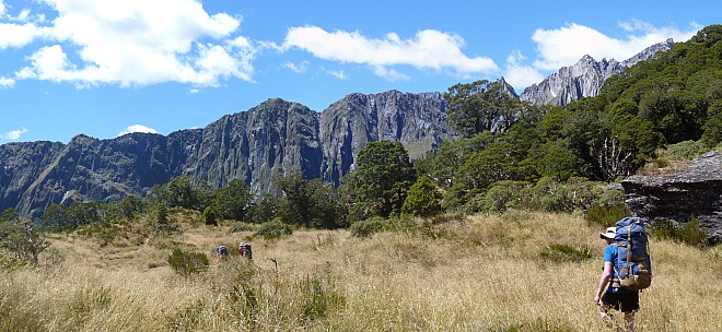 Walking across Paringa rock biv clearing
Photographer;&nbsp;Jim
2019-01-14&nbsp;15.08.24;&nbsp;Metadata time: '2019 Jan 14 15:08'
Original size:&nbsp;6,442 x 2,967; 18,415 kB;&nbsp;stitch
Filename: 2019-01-14 15.08.24 Panorama Jim - walking across Paringa rock biv clearing_stitch.jpg
