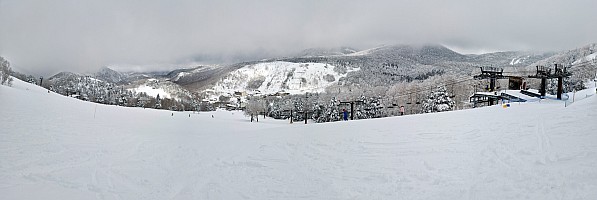 One line day summary
View of Kumanoyu from halfway station on Second Pair lift
Photo: Adrian
2024-03-10 11.38.01; '2024 Mar 10 11:38'
Original size: 6,516 x 2,182; 1,716 kB
2024-03-10 11.38.01-PANO S20+ Adrian - view of Kumanoyu from halfway station on Second Pair lift.jpeg