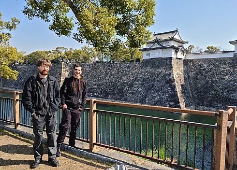 Kevin and Adrian across the Ōsaka Castle hori
Photographer;&nbsp;Simon
2024-03-15&nbsp;10.04.19;&nbsp;Metadata time: '2024 Mar 15 14:04'
Original size:&nbsp;8,781 x 6,303; 19,808 kB;&nbsp;cr
Filename: 2024-03-15 10.04.19 S20+ Simon - Kevin and Adrian across the Ōsaka Castle hori_cr.jpg