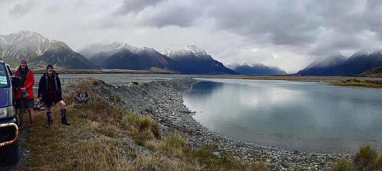 Bruce and Brian at the end of the Wilberforce canal stopbank
Photographer;&nbsp;Simon
2026-03-02&nbsp;11.27.54252;&nbsp;Metadata time: '2026 Mar 02 11:27'
Original size:&nbsp;10,654 x 4,781; 10,015 kB;&nbsp;stitch
Filename: 2026-03-02 11.27.54252 Xpr1VII Simon - Bruce and Brian at the end of the Wilberforce canal stopbank_stitch.jpg