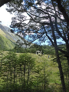 First view of Maitland Hut
Photographer;&nbsp;Simon
2016-01-05&nbsp;16.40.15;&nbsp;Metadata time: '2016 Jan 05 16:40'
Original size:&nbsp;3,456 x 4,608; 5,288 kB
Filename: 2016-01-05 16.40.15 P1000329 Simon - first view of Maitland Hut.jpeg