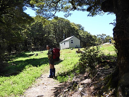 Simon arriving at Fosters Hut
Photographer;&nbsp;Brian
2017-12-02&nbsp;11.28.30;&nbsp;Metadata time: '2017 Dec 02 11:28'
Original size:&nbsp;4,000 x 3,000; 4,709 kB
Filename: 2017-12-02 11.28.30 P1010044 Brian - Simon arriving at Fosters Hut.jpeg