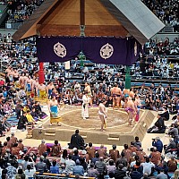 Kuromon market, Ōsaka Castle, Sumo Wrestling and Edion Arean\, Dōtonburi
Sumo ceremony entering
Photo: Jim
2024-03-15 15.42.35; '2024 Mar 15 15:42'
Original size: 2,992 x 2,992; 3,280 kB
2024-03-15 15.42.35 S21FE+ Jim - Sumo ceremony entering.jpeg