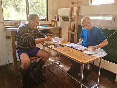 Philip and Brian at lunch in Brodrick Hut
Photo: Simon
2024-09-30 11.58.35; '2024 Sept 30 11:58'
Original size: 9,248 x 6,936; 13,368 kB
2024-09-30 11.58.35 S20+ Simon - Philip and Brian at lunch in Brodrick Hut.jpeg