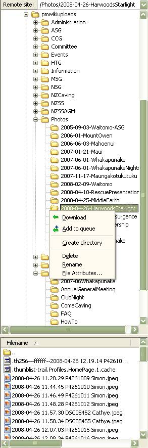 File attributes menu