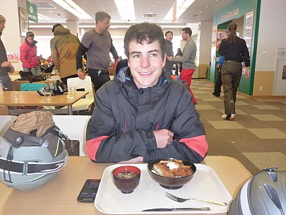 2016-02-23 12.12.49 P1000422 Simon - Adrian's first skifield lunch.jpeg: 4608x3456, 5945k (2016 Feb 23 12:12)