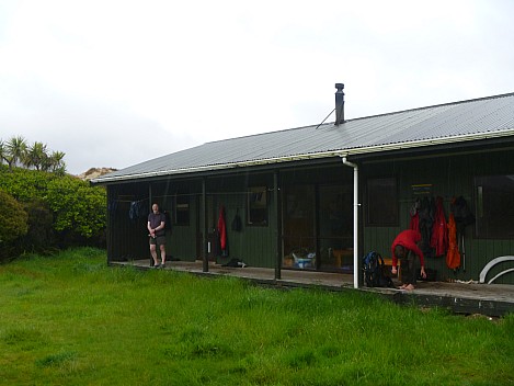 2019-11-09 18.26.32 P1000702 Jim - Simon at Mason Bay hut.jpeg: 4320x3240, 4386k (2019 Nov 09 18:26)