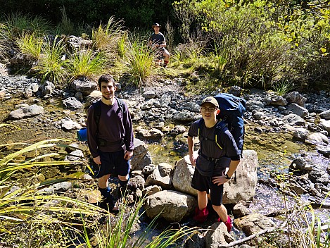 Adrian Te Huia and Mike at College Creek foot of Macs Track
Photographer;&nbsp;Simon
2022-10-23&nbsp;15.24.46;&nbsp;Metadata time: '2022 Oct 23 15:24'
Original size:&nbsp;9,248 x 6,936; 30,648 kB
Filename: 2022-10-23 15.24.46 S20 Simon - Adrian Te Huia and Mike at College Creek foot of Macs Track.jpeg