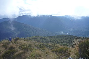 Mataketake Hut to Blue River Hut via tops, drive to Waita River at the south end of Haast-Paringa Cattle Track, tramp to Coppermine Creek Hut