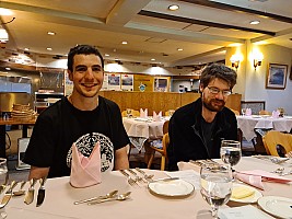 Prince Hotel East Wing to Hotel Alpenburg; visit to the Jigokudani Snow Monkeys
Adrian and Kevin at dinner at the Alpenburg
Photo: Simon
2024-03-06 17.59.21; '2024 Mar 06 17:59'
Original size: 9,248 x 6,936; 8,080 kB
2024-03-06 17.59.21 S20+ Simon - Adrian and Kevin at dinner at the Alpenburg.jpeg