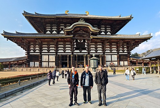Adrian, Jim, and Kevin in front of Tōdai-ji
Photographer;&nbsp;Simon
2024-03-14&nbsp;16.23.22;&nbsp;Metadata time: '2024 Mar 14 20:23'
Original size:&nbsp;13,467 x 9,098; 15,635 kB;&nbsp;stitch
Filename: 2024-03-14 16.23.22 S20+ Simon - Adrian, Jim, and Kevin in front of Tōdai-ji_stitch.jpg
